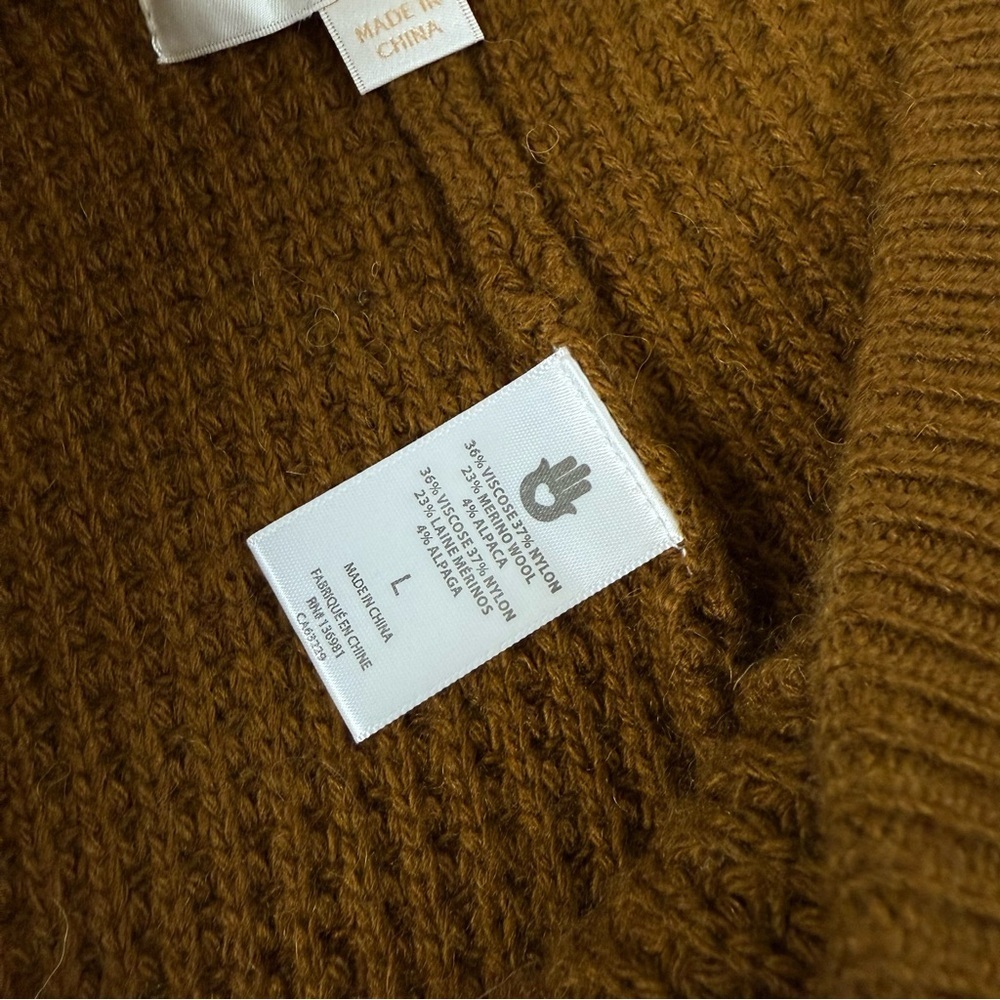 Spiritual Gangster Waffle Jogger Pants Womens Large Brown Knit High Rise - Picture 8 of 13